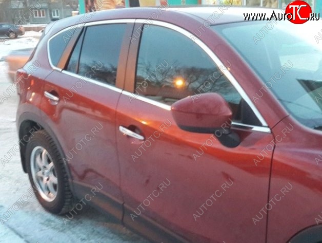 2 849 р. Накладки на нижнюю часть окон дверей СТ Mazda CX-5 KE дорестайлинг (2011-2014) (Неокрашенные)  с доставкой в г. Тольятти