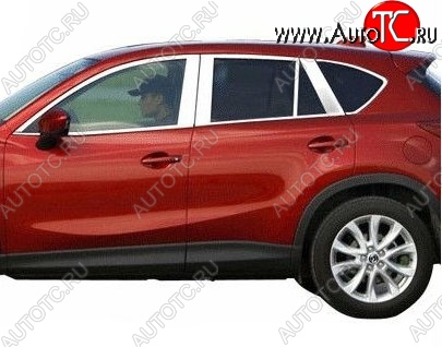 6 449 р. Накладки на верхнюю часть окон дверей СТ Mazda CX-5 KE дорестайлинг (2011-2014) (Неокрашенные)  с доставкой в г. Тольятти