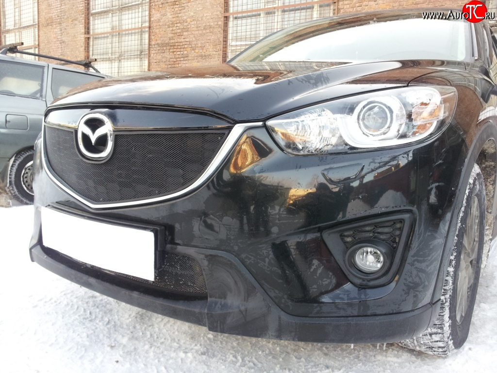 1 639 р. Сетка в решетку радиатора Russtal  Mazda CX-5  KE (2011-2014) дорестайлинг (черная)  с доставкой в г. Тольятти