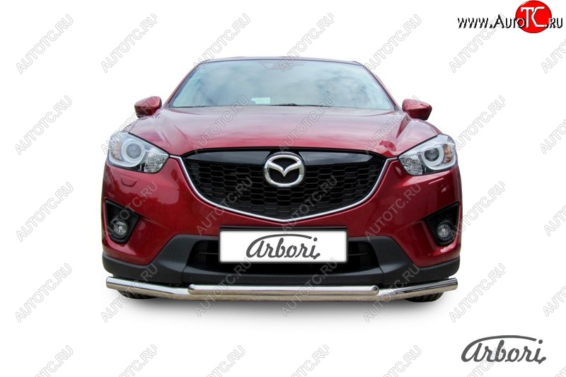 15 182 р. Защита переднего бампера Arbori (нержавейка, 2 трубы d57 и 42 mm) Mazda CX-5 KE рестайлинг (2015-2017)  с доставкой в г. Тольятти