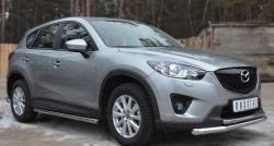 17 299 р. Защита порогов из круглой трубы диаметром 63 мм Russtal Mazda CX-5 KE дорестайлинг (2011-2014) (Защита порогов с со скосами на торцах (вариант 1))  с доставкой в г. Тольятти. Увеличить фотографию 8