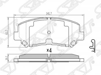 Колодки тормозные SAT (передние) Mazda CX-5 KE рестайлинг (2015-2017)