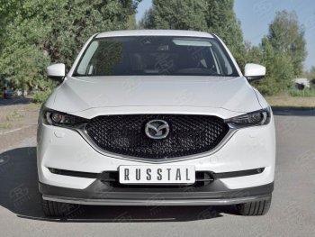 16 649 р. Защита переднего бампера (Ø42 мм, нержавейка) SLITKOFF  Mazda CX-5  KF (2016-2025)  с доставкой в г. Тольятти. Увеличить фотографию 2