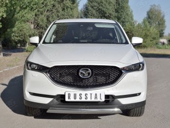 14 999 р. Защита переднего бампера из овальной трубы диаметром 75x42 мм Russtal Mazda CX-5 KF (2016-2024)  с доставкой в г. Тольятти. Увеличить фотографию 2