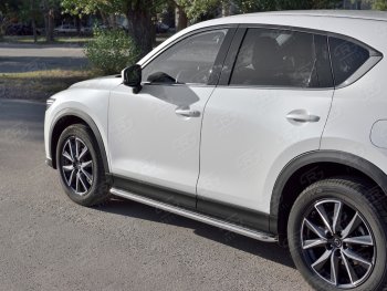 26 999 р. Широкая защита порогов с трубой диаметром 42 мм SLITKOFF v1 Mazda CX-5 KF (2016-2024)  с доставкой в г. Тольятти. Увеличить фотографию 2