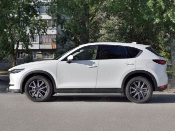 26 999 р. Широкая защита порогов с трубой диаметром 42 мм SLITKOFF v1 Mazda CX-5 KF (2016-2024)  с доставкой в г. Тольятти. Увеличить фотографию 3