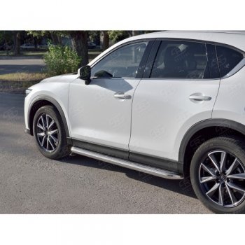 35 999 р. Защита порогов из круглой трубы диаметром 63 мм SLITKOFF v1 Mazda CX-5 KF (2016-2024)  с доставкой в г. Тольятти. Увеличить фотографию 2