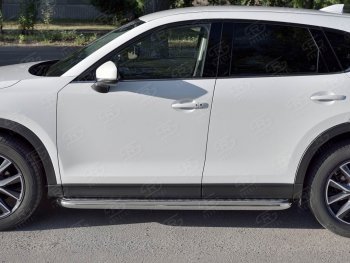 35 999 р. Защита порогов из круглой трубы диаметром 63 мм SLITKOFF v1 Mazda CX-5 KF (2016-2024)  с доставкой в г. Тольятти. Увеличить фотографию 3