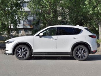 Защита порогов из круглой трубы диаметром 63 мм SLITKOFF v1 Mazda CX-5 KF (2016-2024)