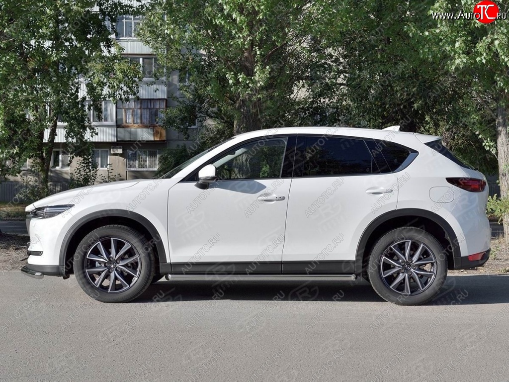 21 999 р. Защита порогов из круглой трубы диаметром 63 мм SLITKOFF v1 Mazda CX-5 KF (2016-2024)  с доставкой в г. Тольятти