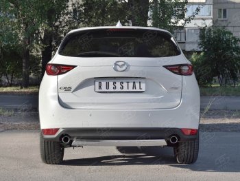 14 999 р. Защита заднего бампера (Ø75x42 мм, нержавейка) Russtal Mazda CX-5 KF (2016-2025)  с доставкой в г. Тольятти. Увеличить фотографию 2