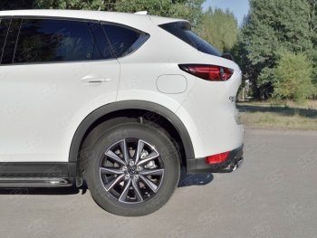 14 999 р. Защита заднего бампера (Ø75x42 мм, нержавейка) Russtal Mazda CX-5 KF (2016-2025)  с доставкой в г. Тольятти. Увеличить фотографию 3