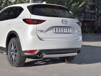 14 999 р. Защита заднего бампера (Ø75x42 мм, нержавейка) Russtal Mazda CX-5 KF (2016-2025)  с доставкой в г. Тольятти. Увеличить фотографию 4