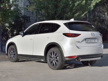 Защита заднего бампера (Ø75x42 мм, нержавейка) Russtal Mazda CX-5 KF (2016-2025)