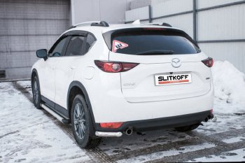 Защита заднего бампера Slitkoff (Ø 57 мм, уголки) Mazda (Мазда) CX-5 (ЦХ-5)  KF (2016-2025) KF