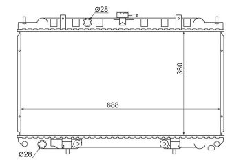 Радиатор двигателя (трубчатый, 1.3/1.8, МКПП/АКПП) SAT Nissan AD Y11 (1999-2008)