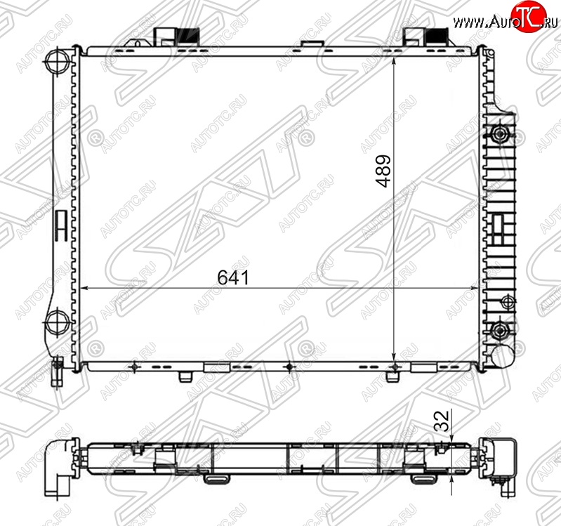 12 199 р. Радиатор двигателя SAT (пластинчатый, 2.8/3.2, АКПП) Mercedes-Benz E-Class W210 дорестайлинг седан (1996-1999)  с доставкой в г. Тольятти