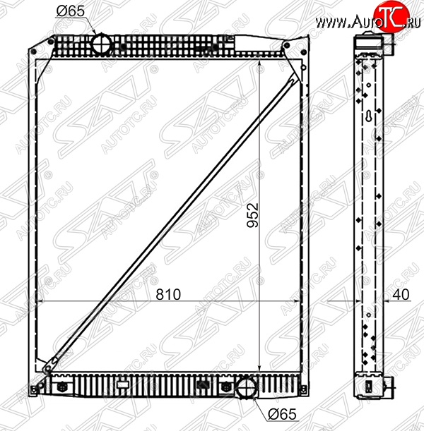 33 799 р. Радиатор двигателя (пластинчатый, МКПП/АКПП) SAT Mercedes-Benz Actros (1995-2025)  с доставкой в г. Тольятти