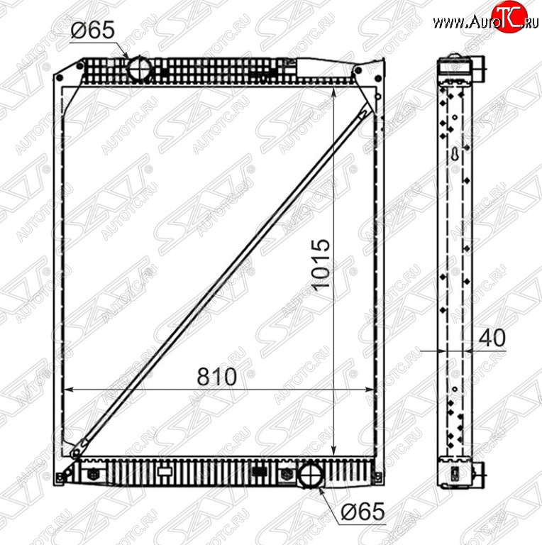 55 999 р. Радиатор двигателя SAT (пластинчатый, МКПП/АКПП) Mercedes-Benz Actros (1995-2025)  с доставкой в г. Тольятти