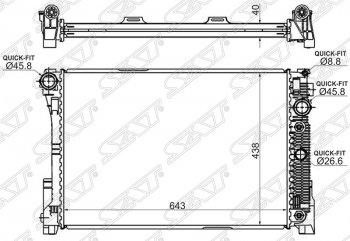 Радиатор двигателя SAT (пластинчатый, МКПП/АКПП) Mercedes-Benz E-Class W212 дорестайлинг седан (2009-2012)