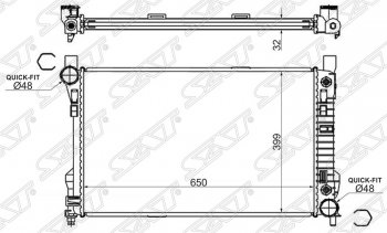 Радиатор двигателя (пластинчатый, МКПП/АКПП) SAT Mercedes-Benz C-Class W203 дорестайлинг седан (2000-2004)
