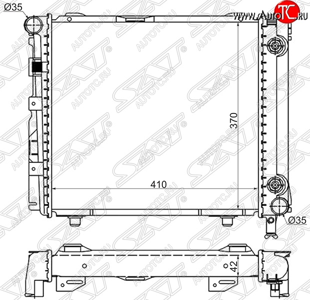 8 299 р. Радиатор двигателя SAT (пластинчатый, 2.0/2.2/2.3, АКПП) Mercedes-Benz C-Class W201 седан (1982-1992)  с доставкой в г. Тольятти