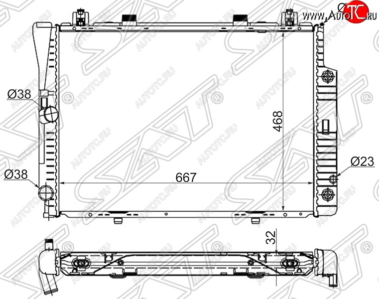 11 549 р. Радиатор двигателя SAT (пластинчатый, 2.8/3.0/3.2, МКПП/АКПП) Mercedes-Benz S class W140 Седан (1991-1998)  с доставкой в г. Тольятти