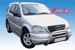 Защита переднего бампера Souz-96 (d76) Mercedes-Benz ML class W163 дорестайлинг (1997-2001)