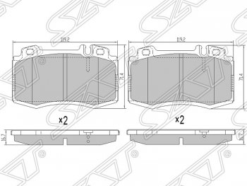 Колодки тормозные SAT (передние) Mercedes-Benz ML class W163 дорестайлинг (1997-2001)