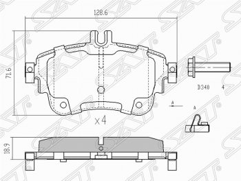 Колодки тормозные (передние) SAT Mercedes-Benz A class W176 дорестайлинг, хэтчбэк 5 дв. (2012-2015)