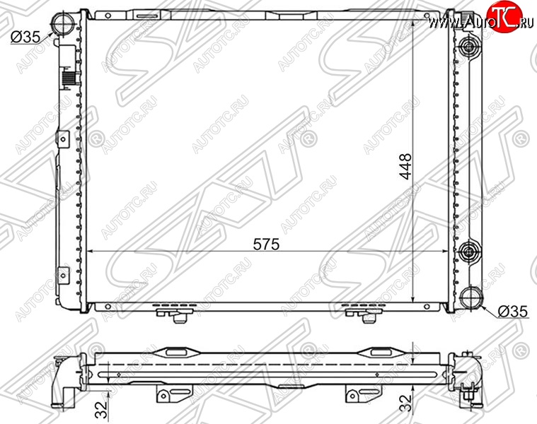 10 499 р. Радиатор двигателя (пластинчатый, 2.3, АКПП) SAT Mercedes-Benz C-Class W201 седан (1982-1992)  с доставкой в г. Тольятти