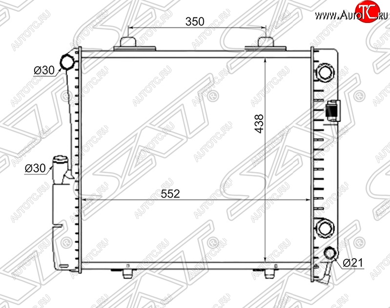 10 999 р. Радиатор двигателя (пластинчатый, 2.6/3.2, МКПП/АКПП) SAT Mercedes-Benz C-Class W201 седан (1982-1992)  с доставкой в г. Тольятти