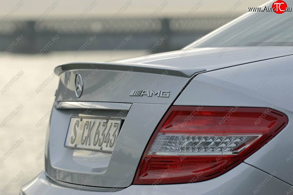 3 499 р. Спойлер багажника AMG Mercedes-Benz C-Class W204 дорестайлинг седан (2007-2011) (Неокрашенный)  с доставкой в г. Тольятти