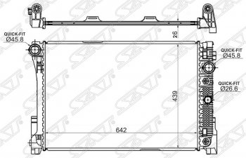 Радиатор двигателя SAT (пластинчатый, 1.8/2.0D/2.2D/3.5G/2.8/3.5, МКПП/АКПП) Mercedes-Benz E-Class W212 дорестайлинг седан (2009-2012)