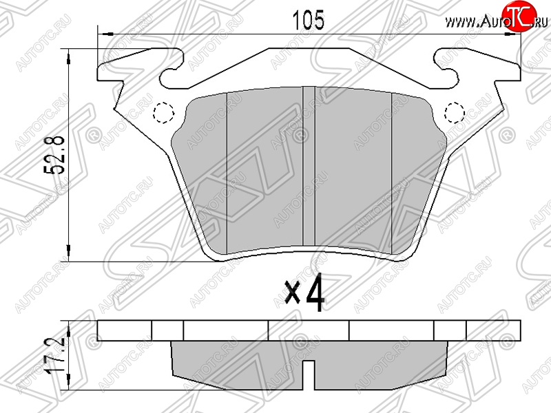 669 р. Колодки тормозные SAT (задние) Mercedes-Benz Vito W638 (1996-2003)  с доставкой в г. Тольятти