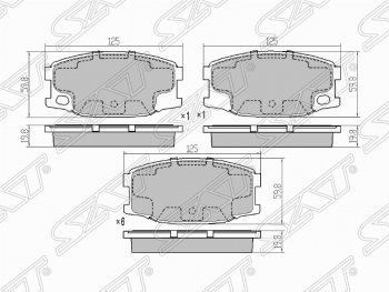 Колодки тормозные (передние) SAT Mitsubishi centre typ 6 (1993-2002)