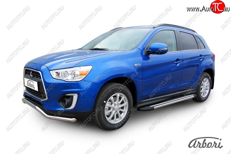 12 509 р. Порожки для ног Arbori Luxe Black Mitsubishi ASX 1-ый рестайлинг (2013-2016)  с доставкой в г. Тольятти