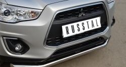 15 399 р. Одинарная защита переднего бампера диаметром 63 мм SLITKOFF Mitsubishi ASX 1-ый рестайлинг (2013-2016)  с доставкой в г. Тольятти. Увеличить фотографию 2