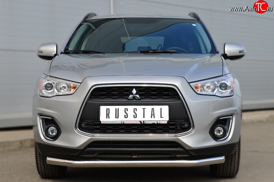 15 399 р. Одинарная защита переднего бампера диаметром 63 мм SLITKOFF Mitsubishi ASX 1-ый рестайлинг (2013-2016)  с доставкой в г. Тольятти