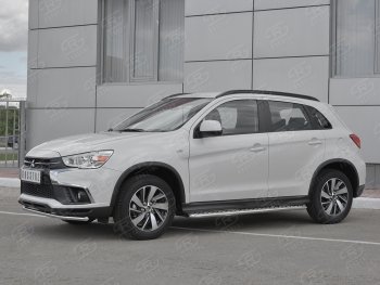 14 999 р. Защита переднего бампера (Ø42 мм, нержавейка) SLITKOFF  Mitsubishi ASX (2017-2020) 2-ой рестайлинг  с доставкой в г. Тольятти. Увеличить фотографию 2