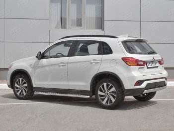 10 349 р. Защита заднего бампера (Ø75x42 мм, нержавейка) Russtal  Mitsubishi ASX (2017-2020) 2-ой рестайлинг  с доставкой в г. Тольятти. Увеличить фотографию 2