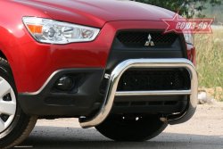 10 934 р. Защита переднего бампера Souz-96 (d76) Mitsubishi ASX дорестайлинг (2010-2012)  с доставкой в г. Тольятти. Увеличить фотографию 2