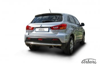 12 149 р. Защита заднего бампера Arbori (нержавейка, 1 труба d57 mm). Mitsubishi ASX дорестайлинг (2010-2012)  с доставкой в г. Тольятти. Увеличить фотографию 2