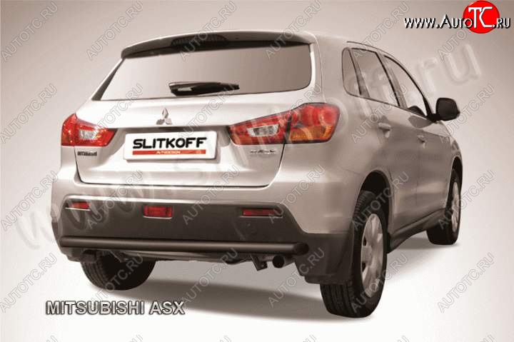 8 599 р. Защита заднего бампера из трубы d57 Slitkoff Mitsubishi ASX дорестайлинг (2010-2012) (Цвет: серебристый)  с доставкой в г. Тольятти