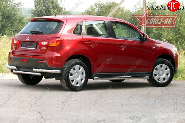 10 799 р. Защита заднего бампера Souz-96 (d60) Mitsubishi ASX дорестайлинг (2010-2012)  с доставкой в г. Тольятти