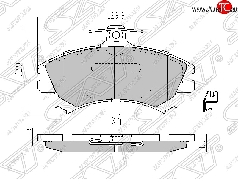 1 439 р. Колодки тормозные SAT (передние) Mitsubishi Carisma (1996-1999)  с доставкой в г. Тольятти