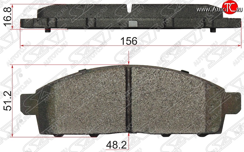 1 559 р. Колодки тормозные SAT (передние) Mitsubishi L200 4  дорестайлинг (2006-2014)  с доставкой в г. Тольятти