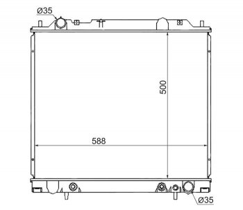 Радиатор двигателя (пластинчатый, 2.8D, МКПП/АКПП) SAT Mitsubishi Delica 4 рестайлинг (1997-2007)