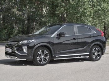 14 999 р. Защита переднего бампера (Ø42 мм, нержавейка) SLITKOFF Mitsubishi Eclipse Cross GK дорестайлинг (2017-2021)  с доставкой в г. Тольятти. Увеличить фотографию 2