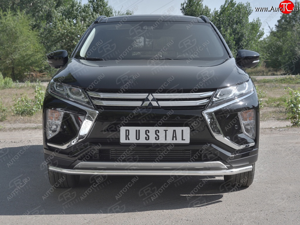 14 999 р. Защита переднего бампера (Ø42 мм, нержавейка) SLITKOFF Mitsubishi Eclipse Cross GK дорестайлинг (2017-2021)  с доставкой в г. Тольятти